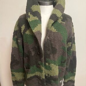 Denim & Supply Ralph Lauren Olive and Brown Knit Cardigan
